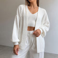 Cardigan Feminino Tricot Casaco Bufante Manga Longa Inverno 3