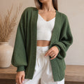 Cardigan Feminino Tricot Casaco Bufante Manga Longa Inverno 4