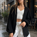 Cardigan Feminino Tricot Casaco Bufante Manga Longa Inverno 9
