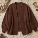 Cardigan Feminino Tricot Casaco Bufante Manga Longa Inverno 10
