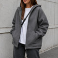 Casaco Feminino Oversize Cinza Escuro