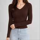 sueter-feminino-trico-decote-v-slim-pulover-coreano-manga-longa-para-outono-e-inverno-cor-04-marrom