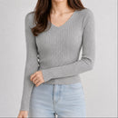 sueter-feminino-trico-decote-v-slim-pulover-coreano-manga-longa-para-outono-e-inverno-cor-05-cinza