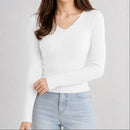 sueter-feminino-trico-decote-v-slim-pulover-coreano-manga-longa-para-outono-e-inverno-cor-07-branco